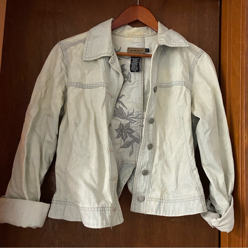 CALVIN KLEIN JEANS Denim jacket with silver design